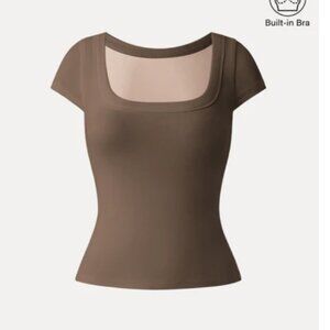 #9 BUILT IN BRA TOP WITH CAP SLEEVES